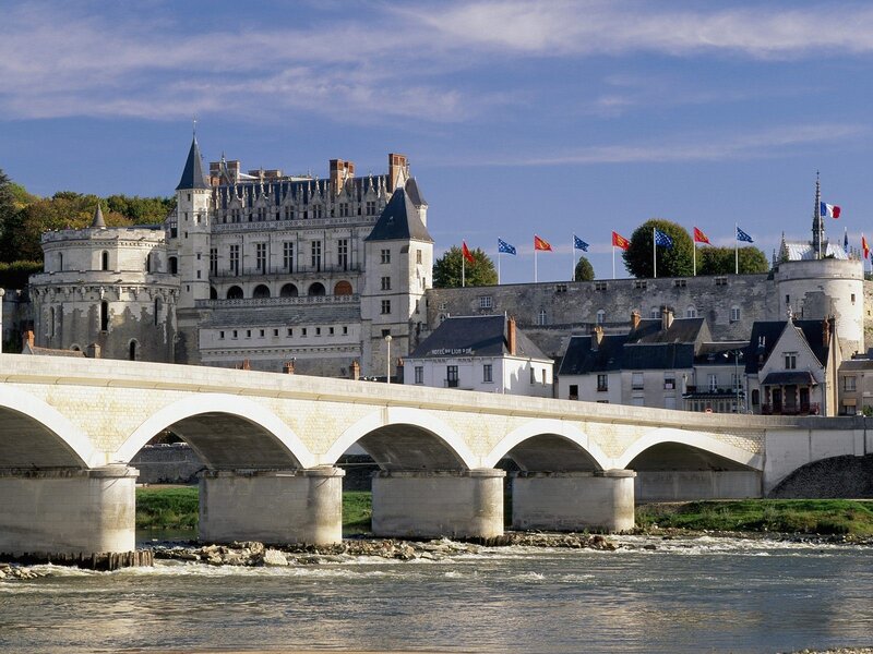 Château De Saumur — Blue, Serene, Afternoon, Photograph, Bridge