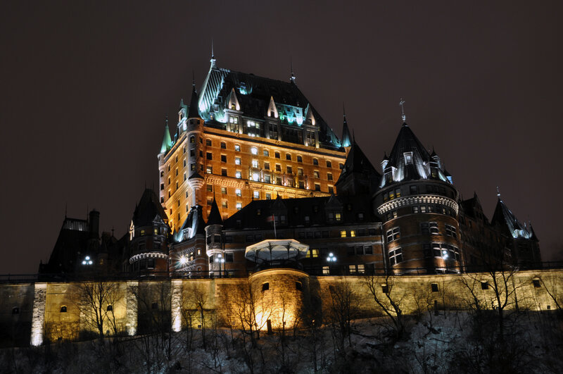 Château Frontenac at Night — Black
