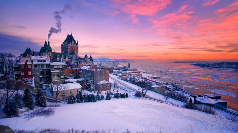Château Frontenac at Sunset — Pink