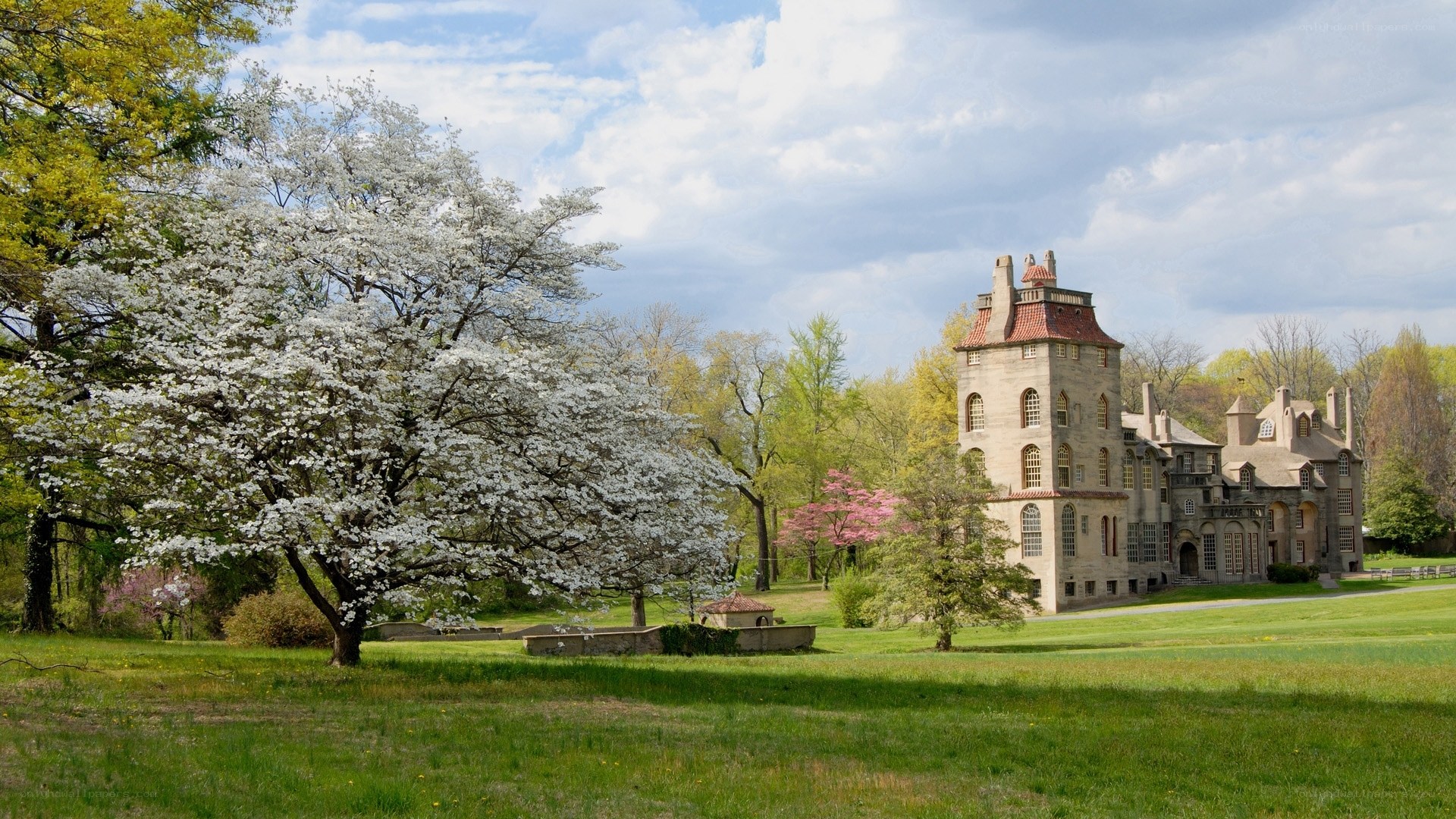 Château in a spring garden
