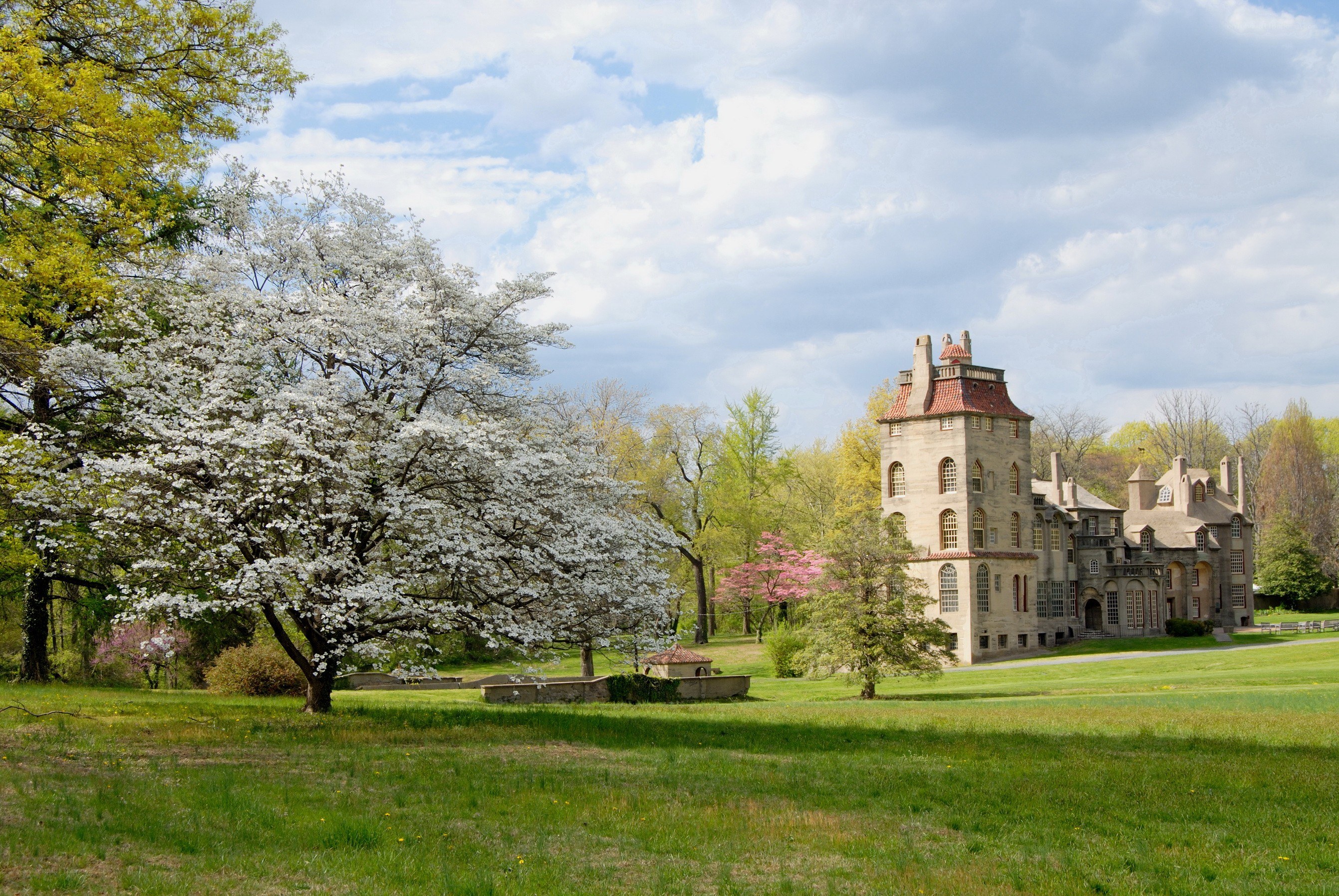 Château in a spring landscape