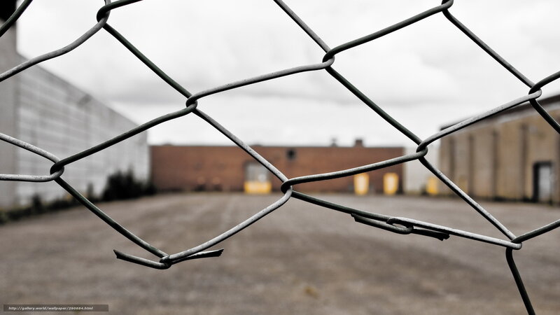 Chain-link fence in industrial area