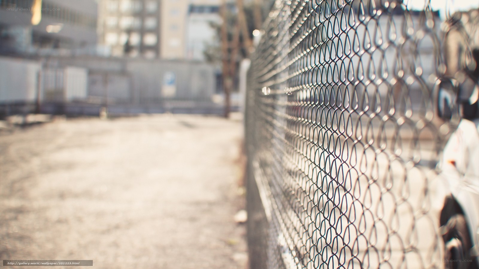 chain-link fence in urban area