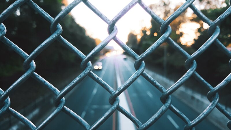 Chain-link Fence View — Gray