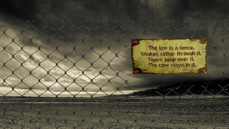 Chain-link Fence with Sign