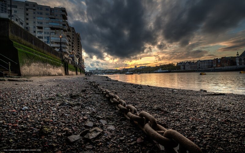 Chain on a Pebbled Riverbank