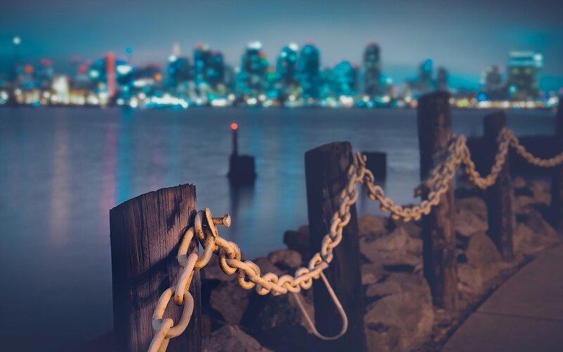 Chain on Wooden Posts