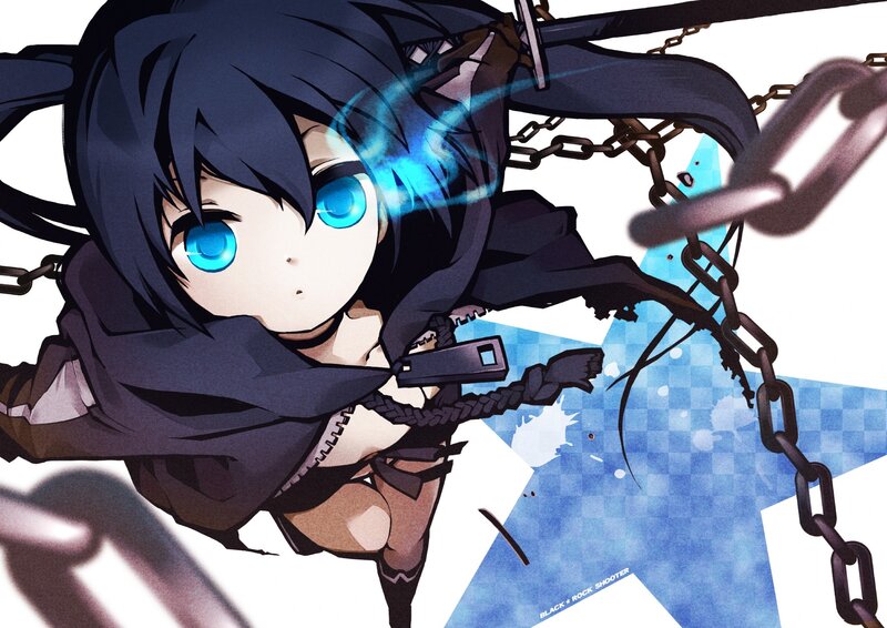 Chained anime girl with blue eyes