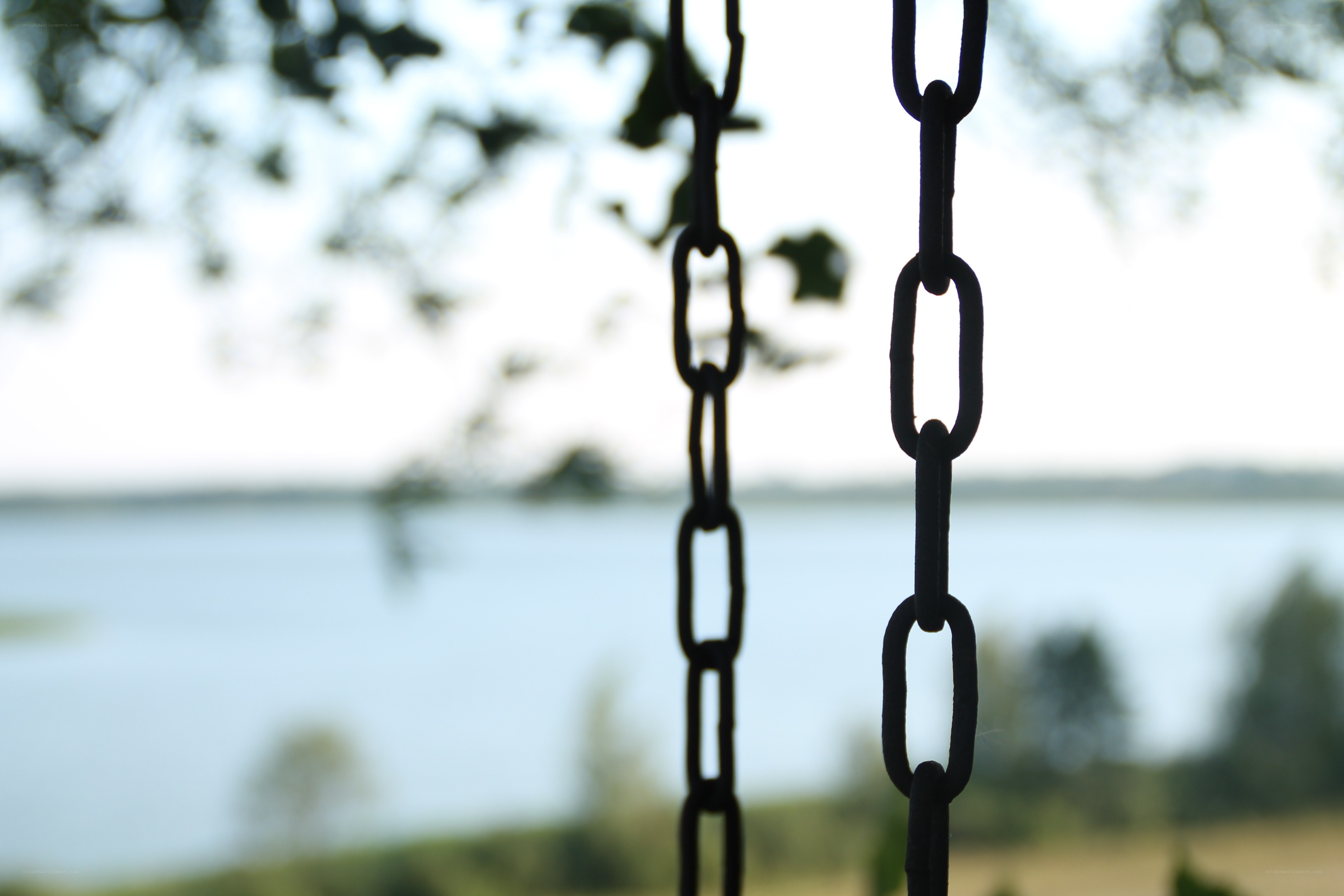 Chains with lake view