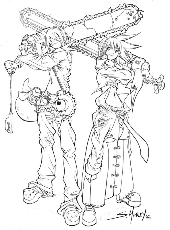 chainsaw-wielding anime characters