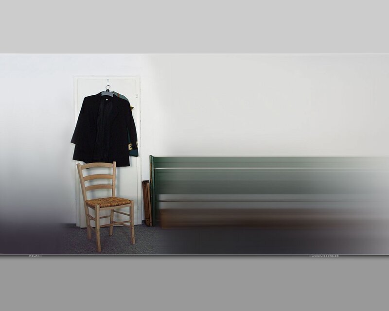 Chair and coat in a room
