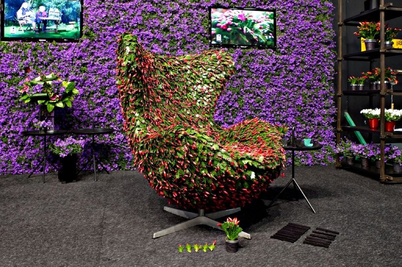 Chair Covered in Flowers