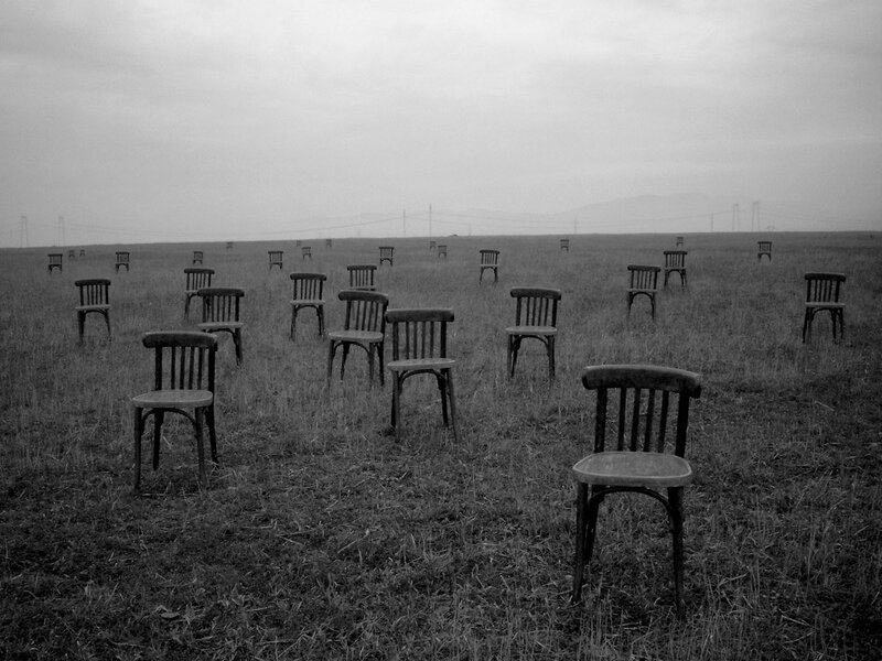 Chairs in a field