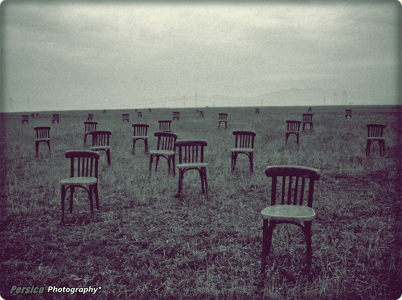 Chairs in a field