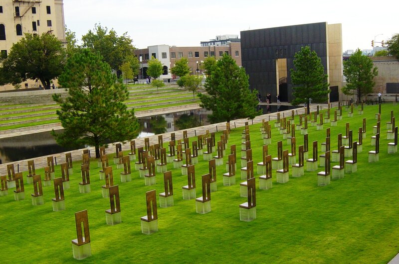 Chairs memorial in Oklahoma City