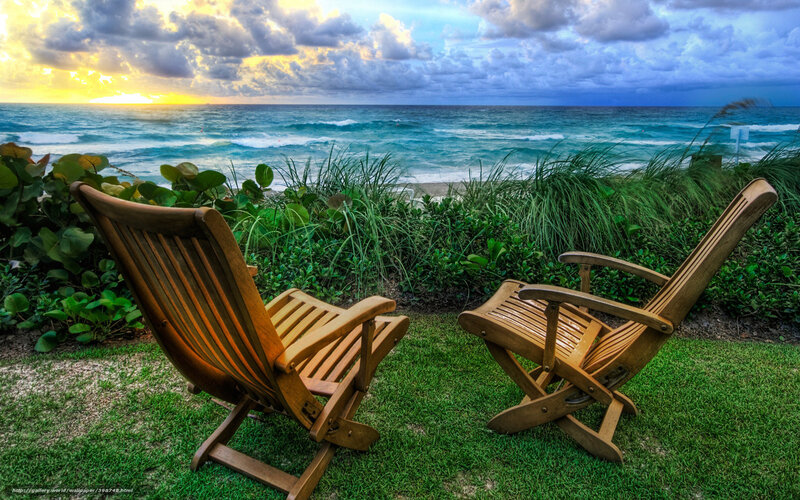 Chairs overlooking the ocean