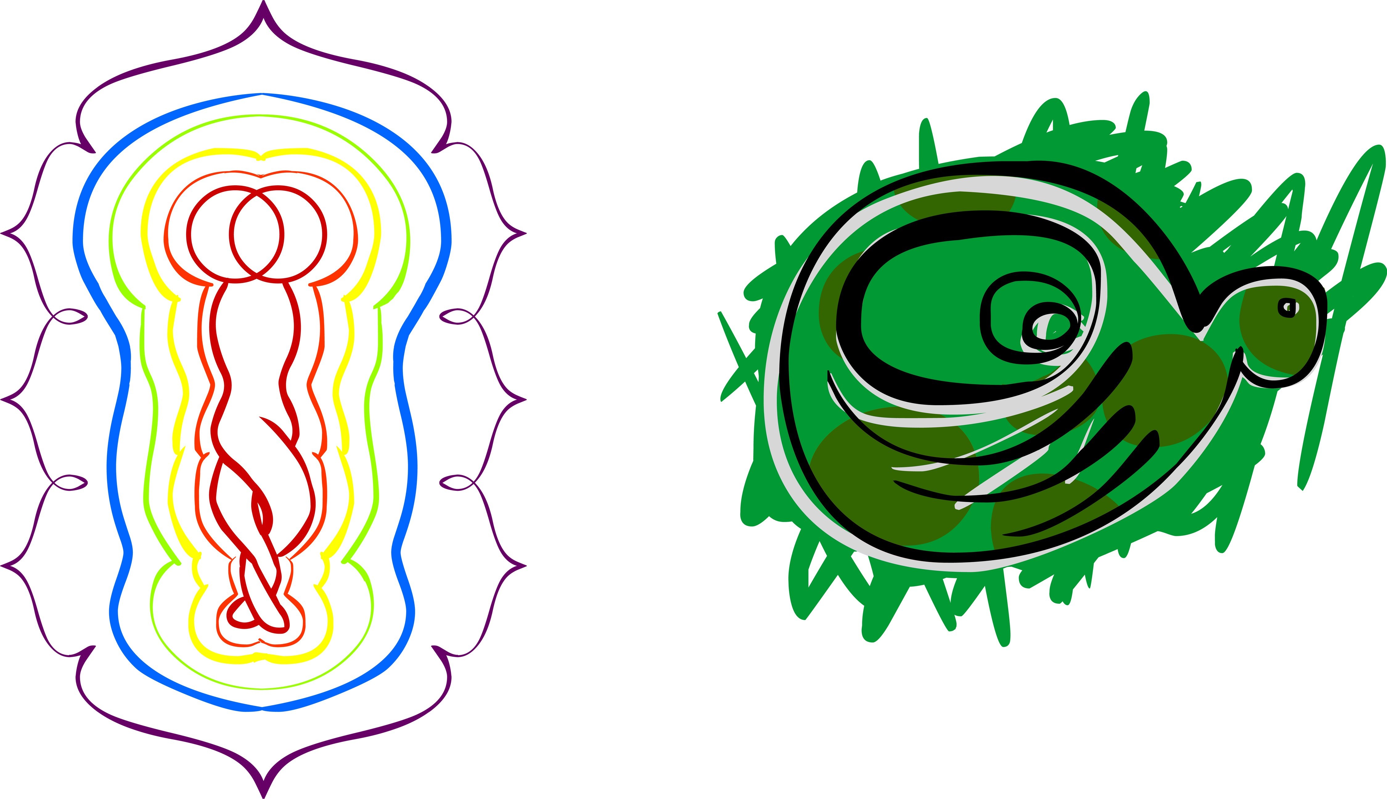 Chakra and green turtle symbols