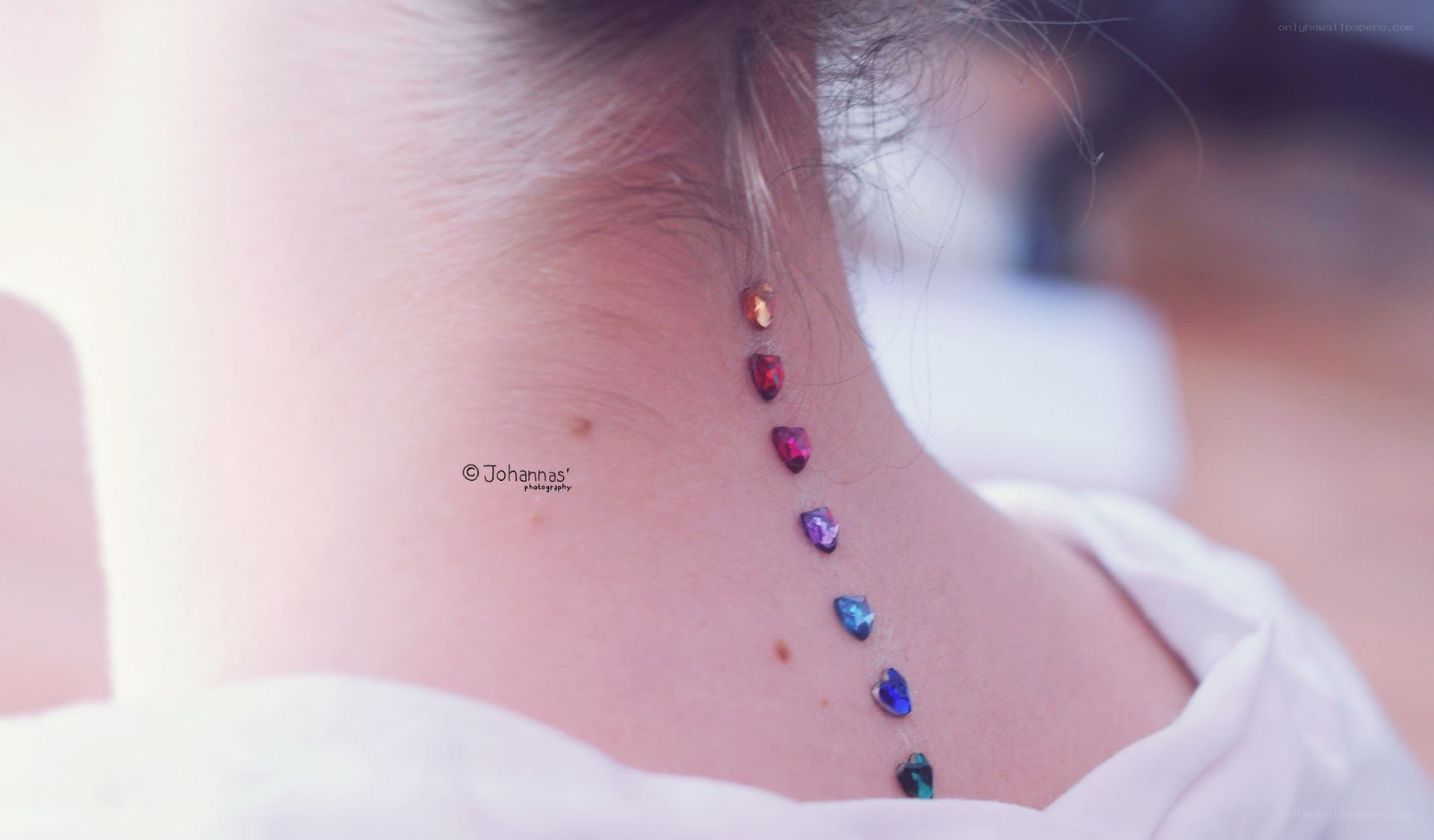 Chakra gems on neck