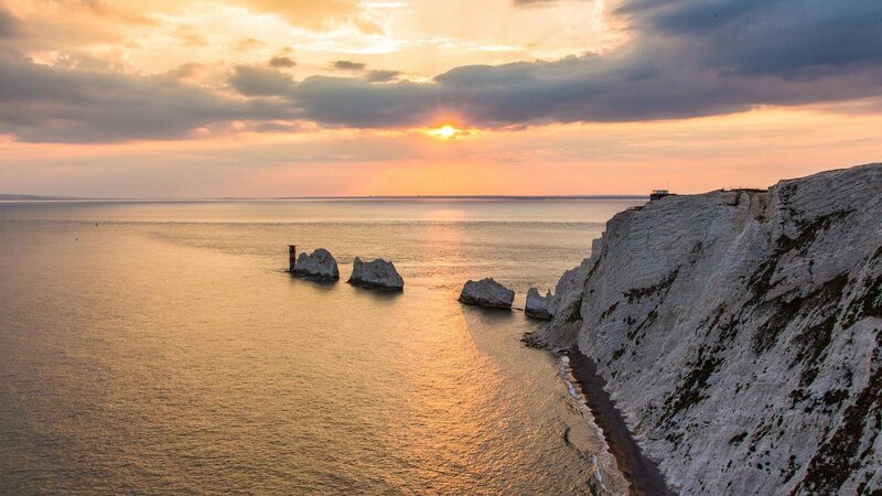 Chalk Cliffs at Sunset — Orange