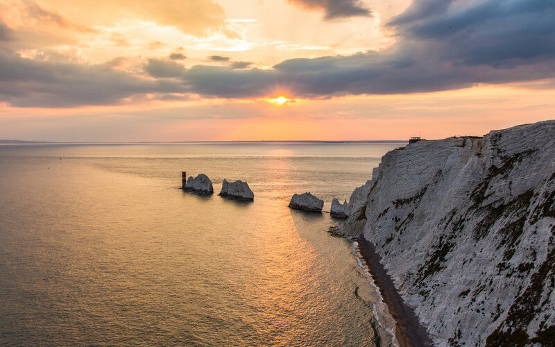 Chalk Cliffs at Sunset