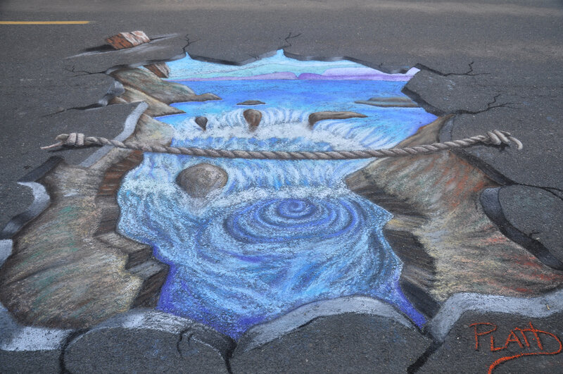Chalk Drawing of Ocean