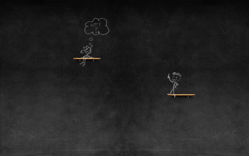 chalk drawing of stick figures