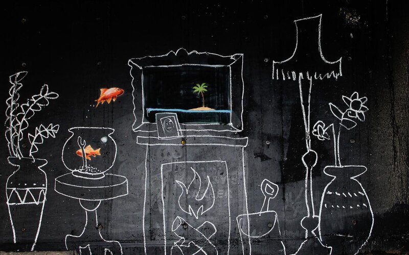 Chalk Drawing on Wall