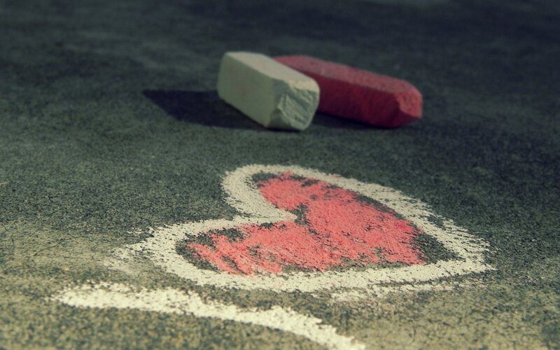 Chalk heart drawing