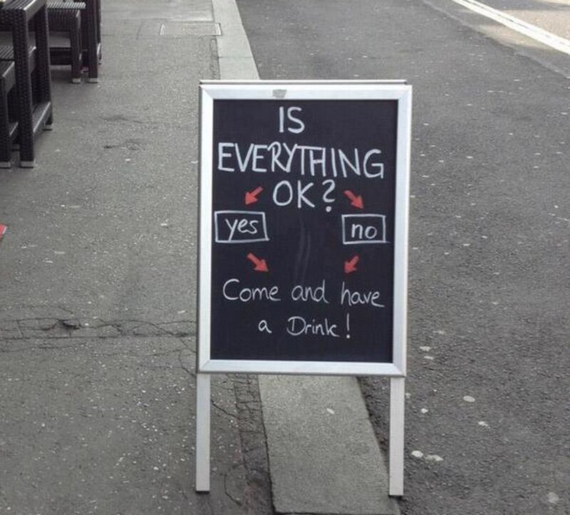 Chalkboard Sign on Sidewalk — Black