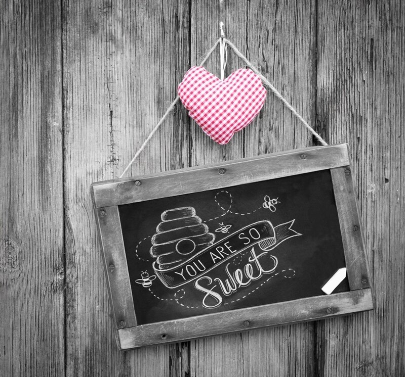 Chalkboard Sign with Heart — Black