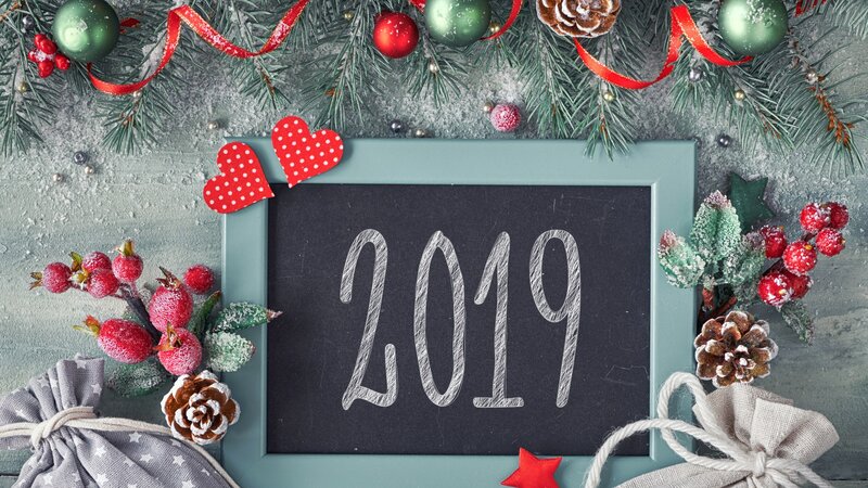 Chalkboard with 2019