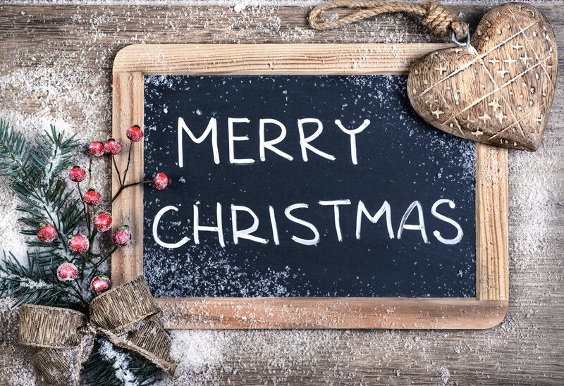 Chalkboard with Merry Christmas