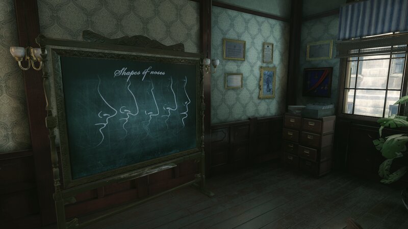 Chalkboard with Nose Drawings