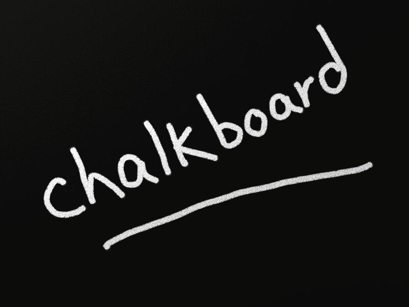 Chalkboard with text