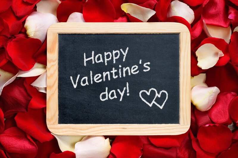 Chalkboard with Valentine's Message