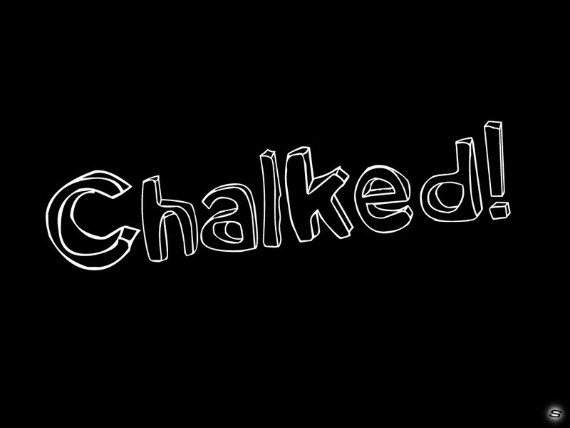 Chalked text on black background