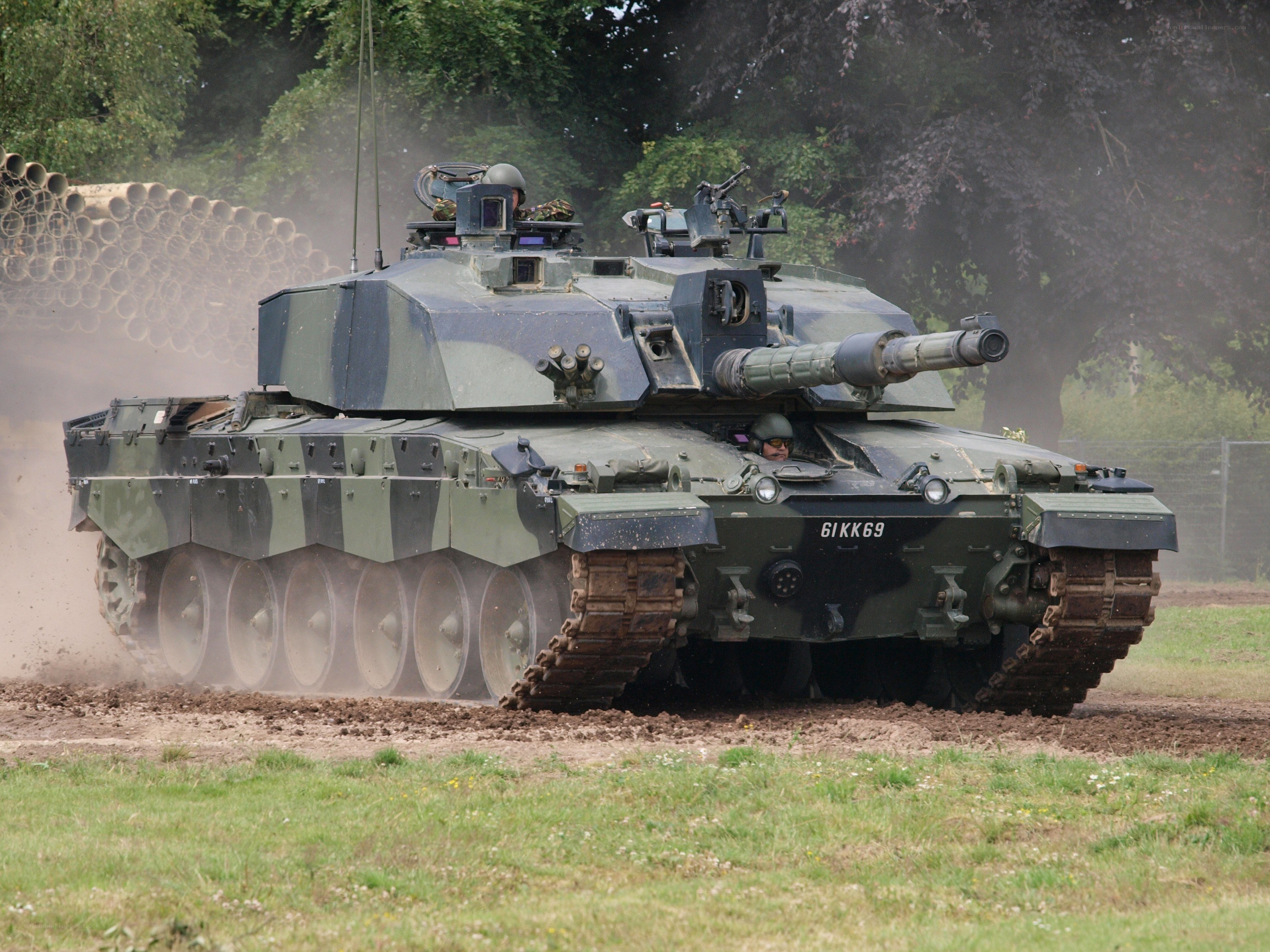 Challenger 2 tank in motion