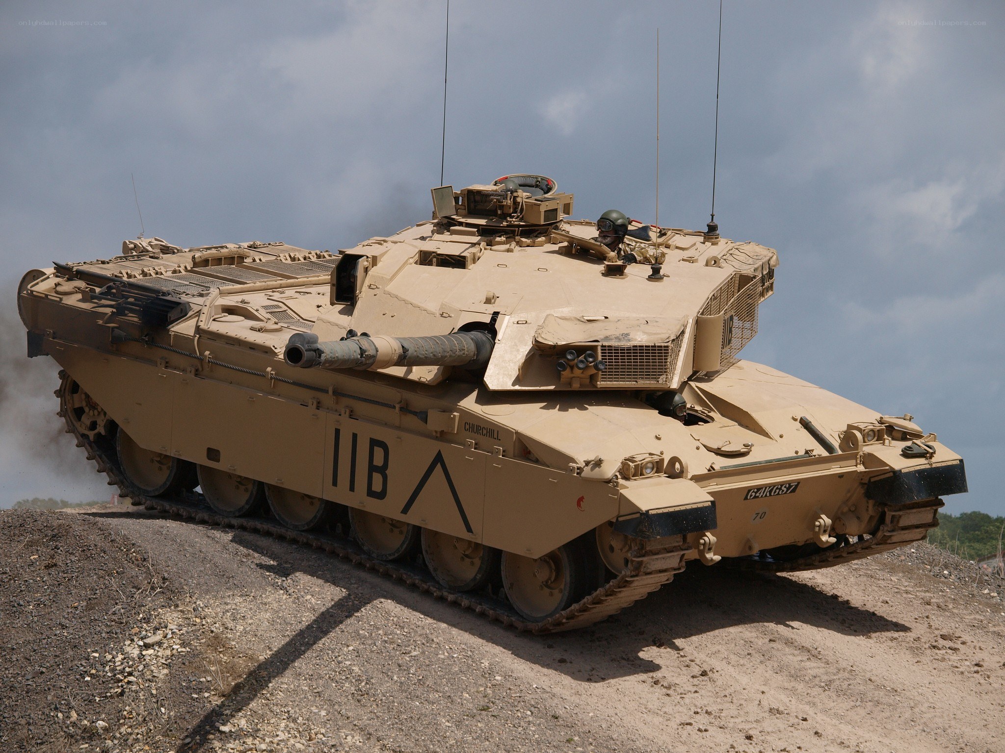 Challenger 2 tank on a hill