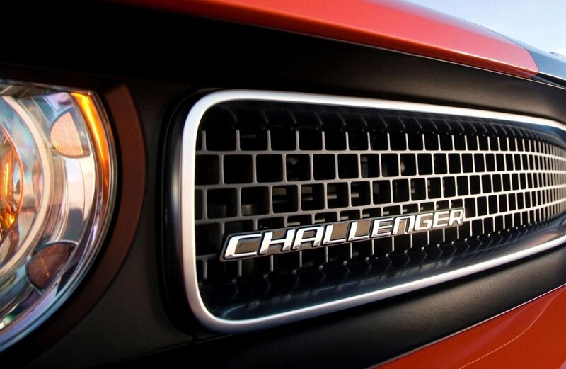 Challenger car grille close-up