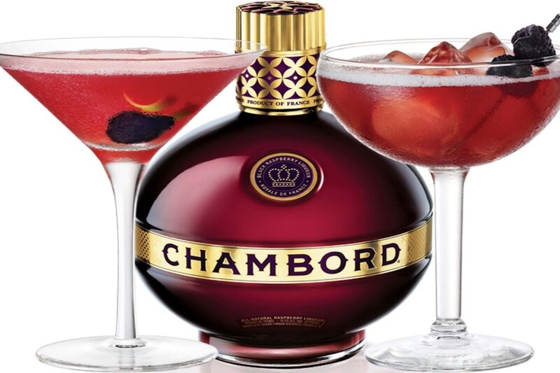 Chambord liqueur with cocktails