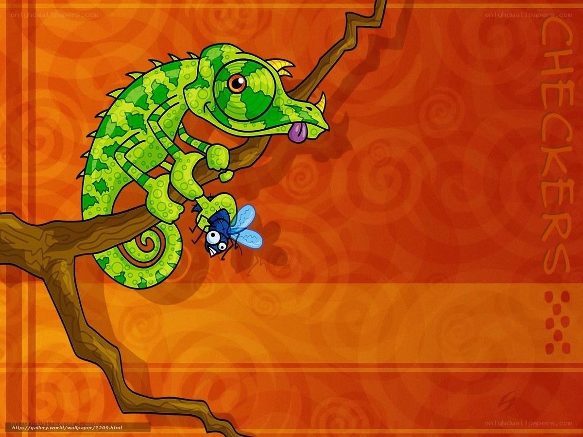 chameleon catching a fly