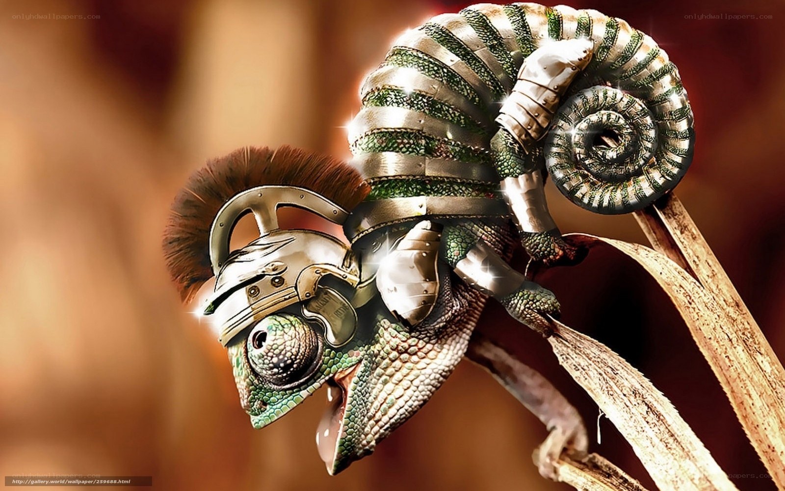 chameleon warrior in armor