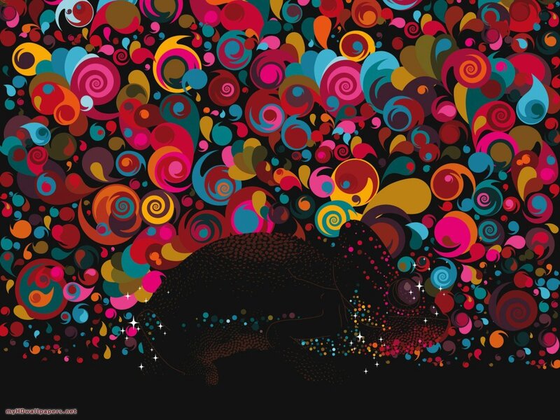Chameleon with Colorful Swirls