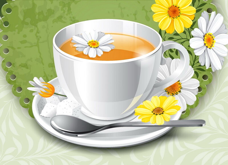 Chamomile Tea Cup — Green