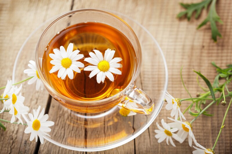 Chamomile Tea in Cup — Brown, Calm