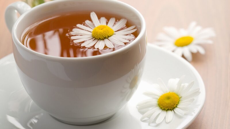 Chamomile Tea in Cup — White, Calm