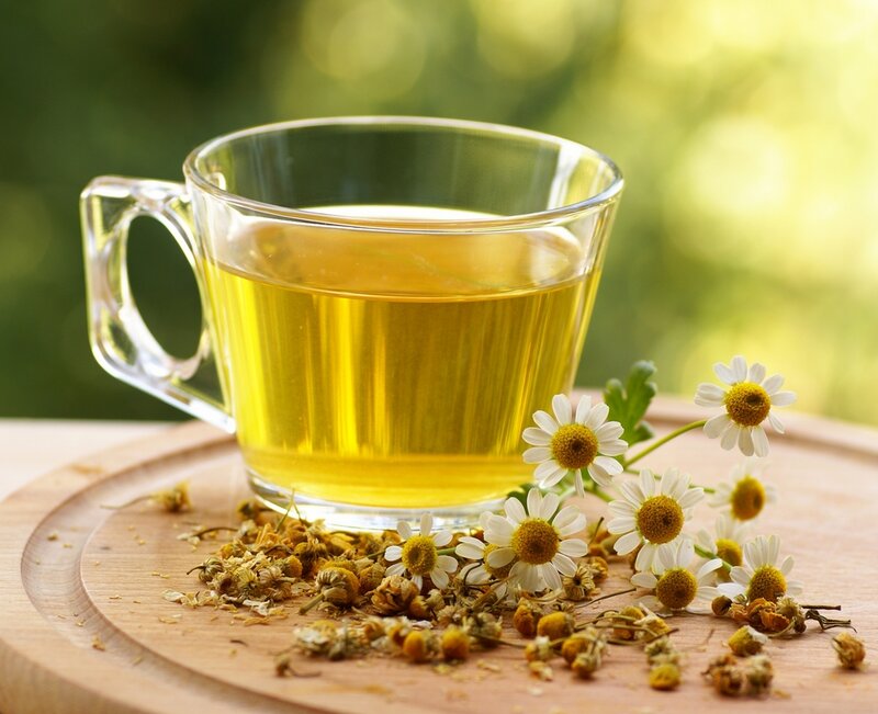 Chamomile Tea in Cup — Yellow
