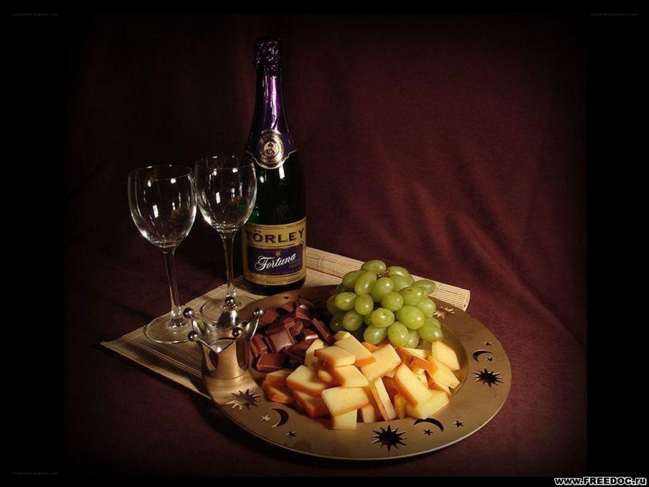 Champagne and cheese platter