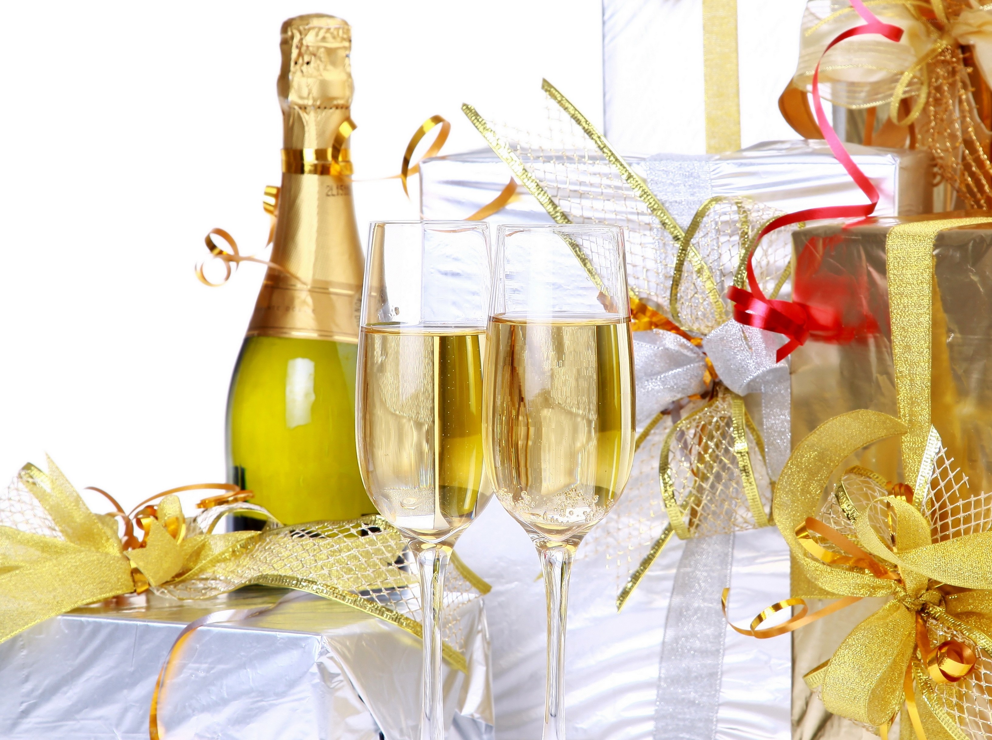 Champagne and gifts celebration