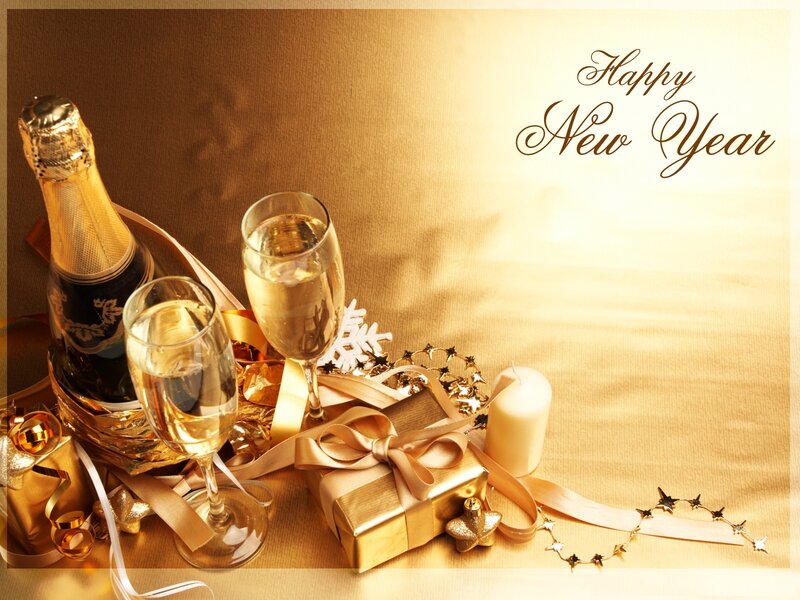 Champagne and Gifts — Gold, Celebratory, Photograph